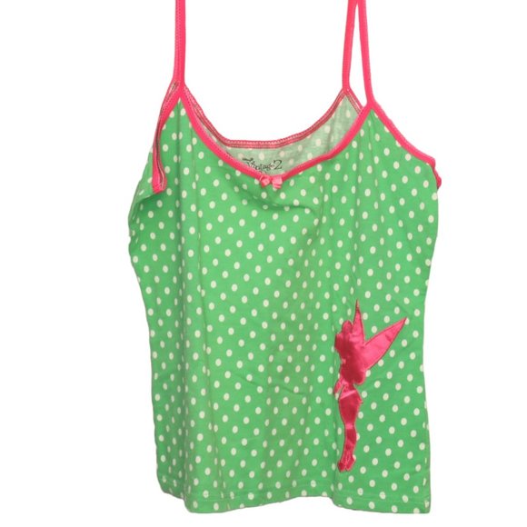 Disney Other - Disney Vintage 2 Tinkerbell Tink Sleep Tank Top Large Green Pink